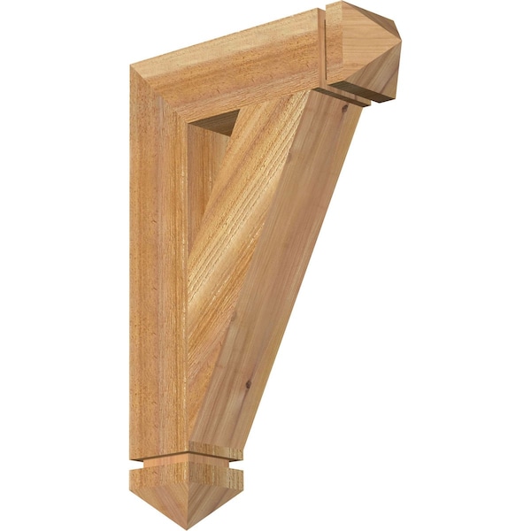 Ekena Millwork Traditional Arts & Crafts Rough Sawn Bracket, Western Red Cedar, 4"W x 16"D x 24"H BKT04X16X24TRA03RWR - main